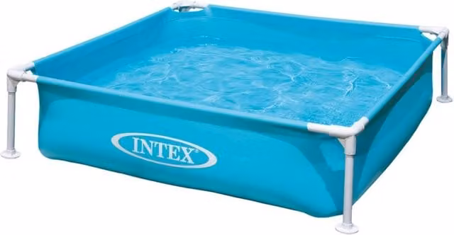 Piscina desmontable Intex Mini Small Frame rectangular en azul y beige, An/P/Al: 122 x 122 x 30 cm