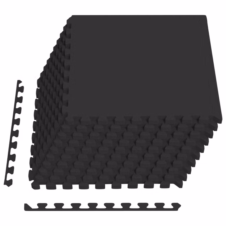 vidaXL Tapete para piscina de espuma EVA de 18 m2, 50 unidades, color negro