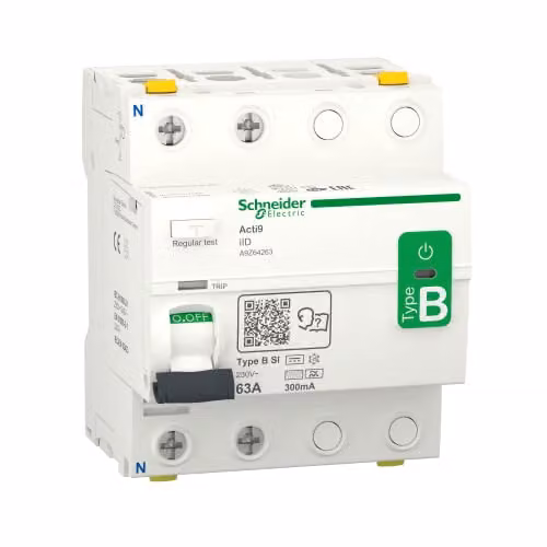 Interruptor diferencial Schneider Electric Acti9 IID 2P 63A 300mA Clase B-SI blanco