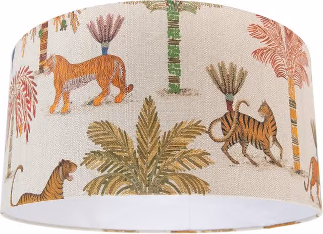 Pantalla de lámpara infantil Qazqa de tela multicolor con diseño étnico, forma cilíndrica y diámetro: 50 cm, compatible con casquillo E27