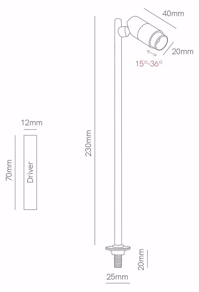 Foco empotrable Micro Zoom XL de Beneito & Faure, mini LED de 2W, luz blanca cálida 3000K, ángulo ajustable de 15° a 36°, CRI > 90, color blanco mate