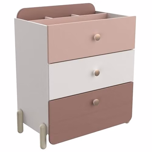 Cómoda infantil o juvenil Jade de Demeyere en color rosa y blanco mate, An/P/Al: 82 x 41 x 73 cm