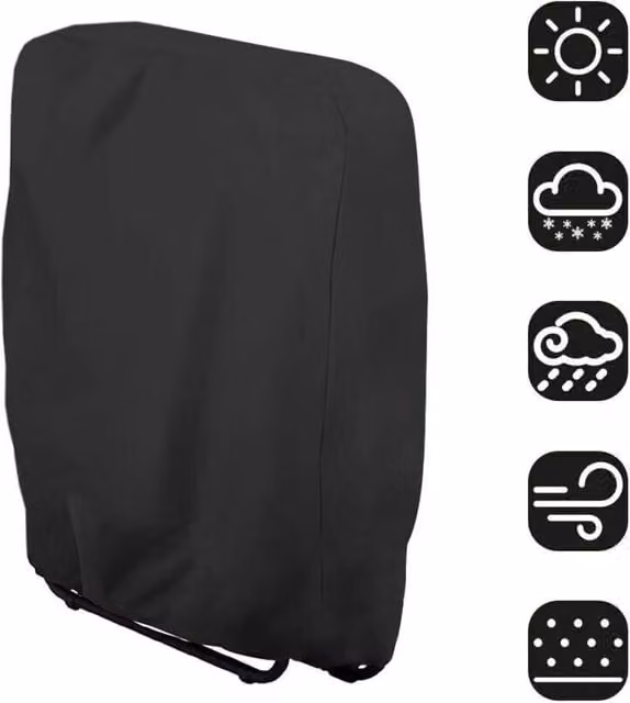 Funda protectora impermeable ODIPIE para silla plegable y tumbona, resistente a los rayos UV, color negro, 71 x 110 cm