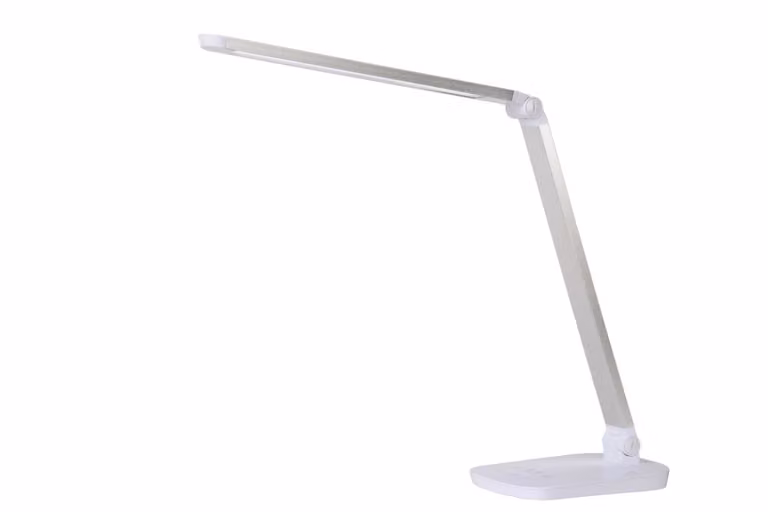 Lámpara de escritorio Lucide en metal blanco con LED integrado, regulable y táctil
