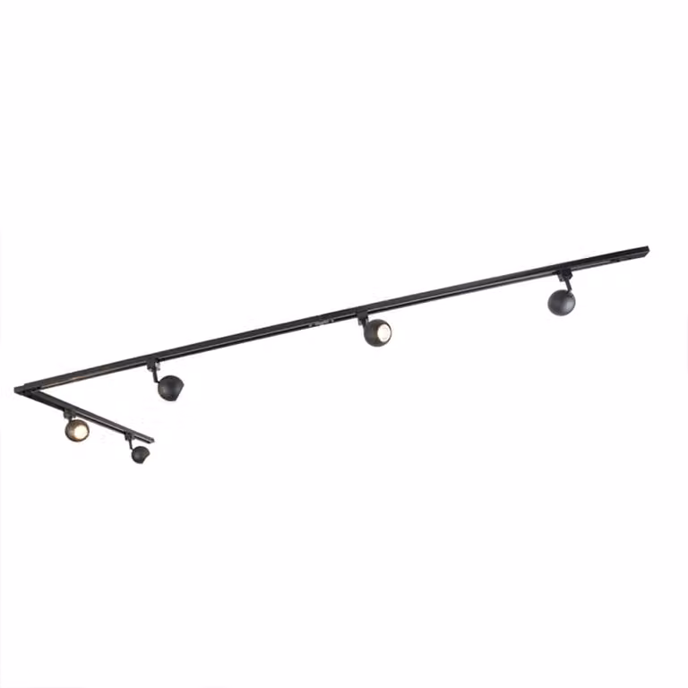 Sistema de riel QAZQA de metal negro con diseño moderno y ajustable para bombillas reemplazables, An/P/Al: 250 x 15,5 x 230 cm