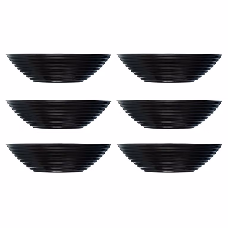 Juego de 6 platos para sopa Luminarc Harena Negro de vidrio de 20 cm