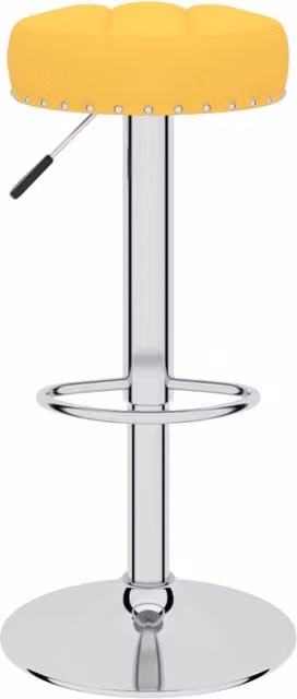 Set de 2 taburetes de cocina SYFAX en tela color amarillo con estructura de metal y madera para adultos
