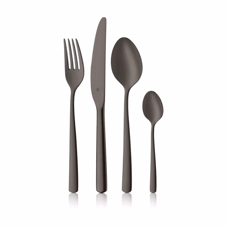 Set de cubertería Boston de WMF en acero inoxidable color negro mate, 24 piezas