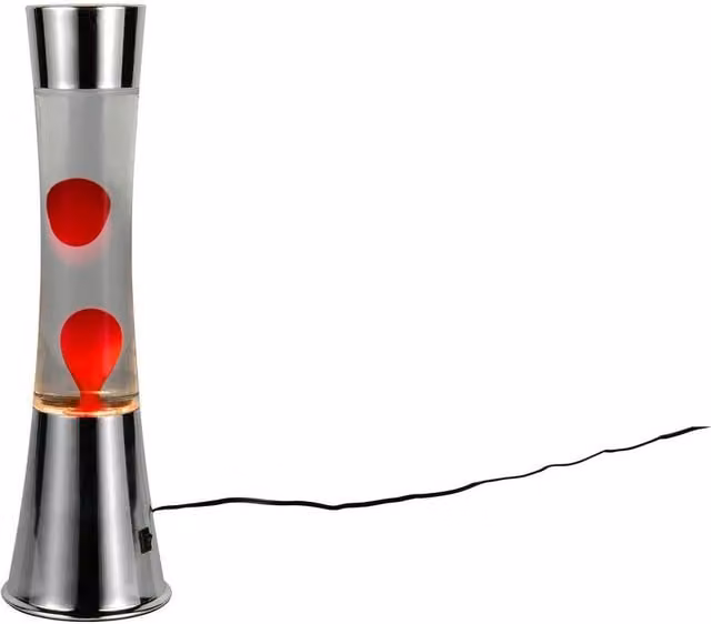 Lámpara de mesa decorativa Etna RL de Trio Leuchten con efecto lava, LED de 21W, en colores rojo y plata
