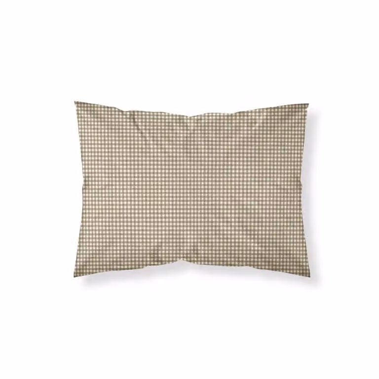 Funda de almohada de algodón de 200 hilos tipo percale color marrón y terracota, An/P: 80 x 80 cm