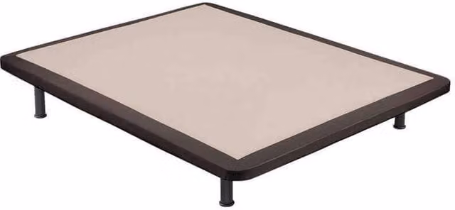 Base tapizada Aznar de poli-piel reforzada con 5 barras transversales en color marrón, An/P: 180 x 200 cm (2 unidades de 90 x 200 cm)