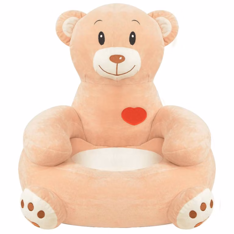Silla de peluche para niños con forma de oso de la marca vidaXL en color marrón