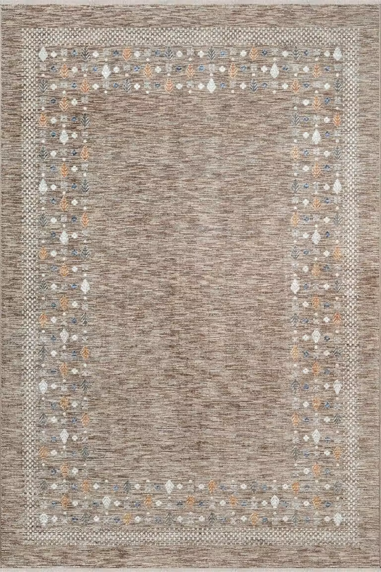 Alfombra Valeria de THE CARPET con diseño aspecto gabbeh, color marrón, An/P: 80 x 150 cm