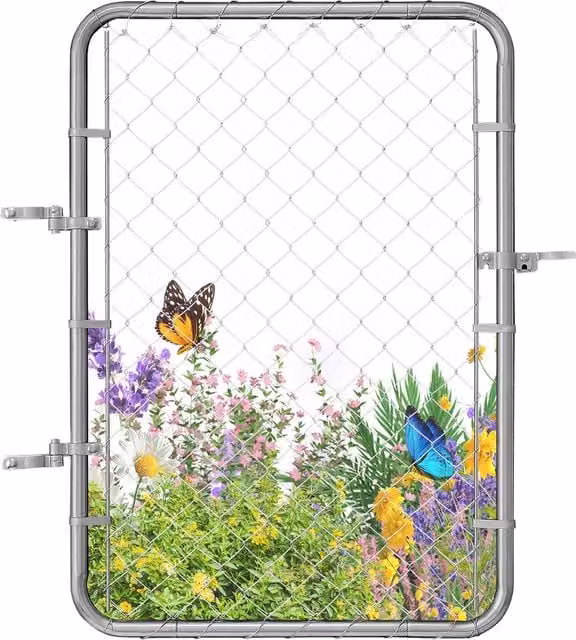 Puerta de malla metálica Vevor en acero galvanizado color plata, An/Al: 81 x 117 cm