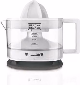 Exprimidor de cítricos Black & Decker Bxcj25e en color blanco y acabado en plástico