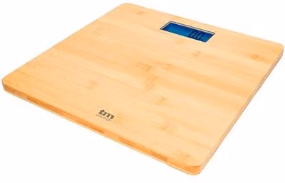 Báscula digital personal TM Electron con acabado de bambú en colores beige o marrón