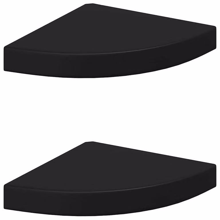 Set de 2 estantes flotantes de esquina vidaXL en MDF negro, An/P/Al: 25 x 25 x 3,8 cm