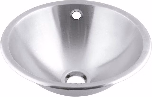 Lavamanos de encastre redondo en acero inoxidable color plata Mediclinics An/P/Al: 35,5 x 31,5 x 13 cm