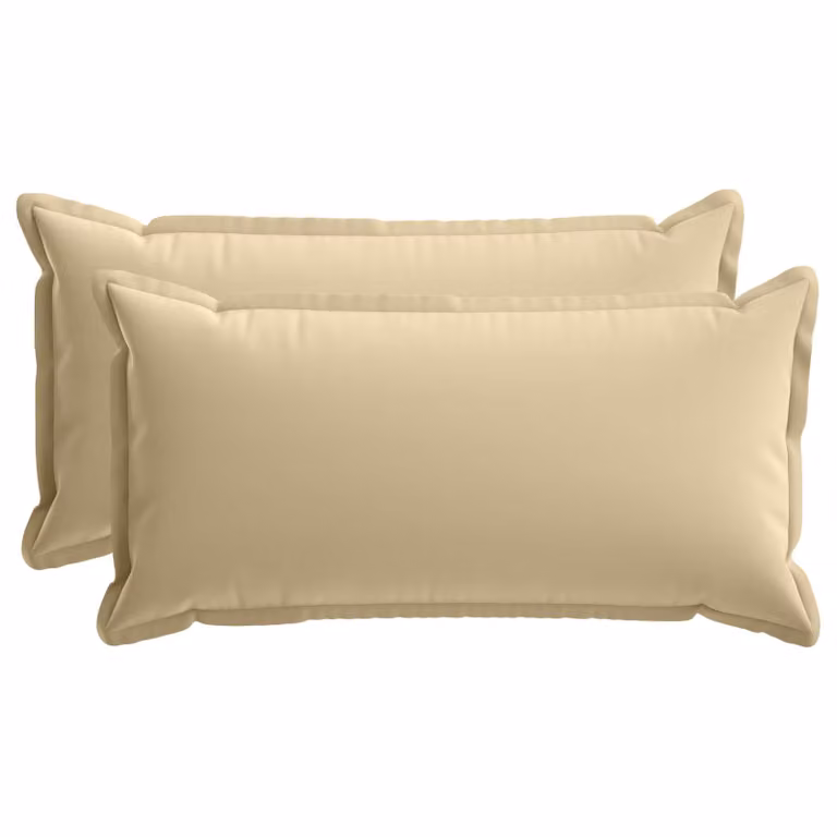 Set de 2 fundas de almohada vidaXL HOUTEN en poliéster color beige, An/Al: 40 x 70 cm