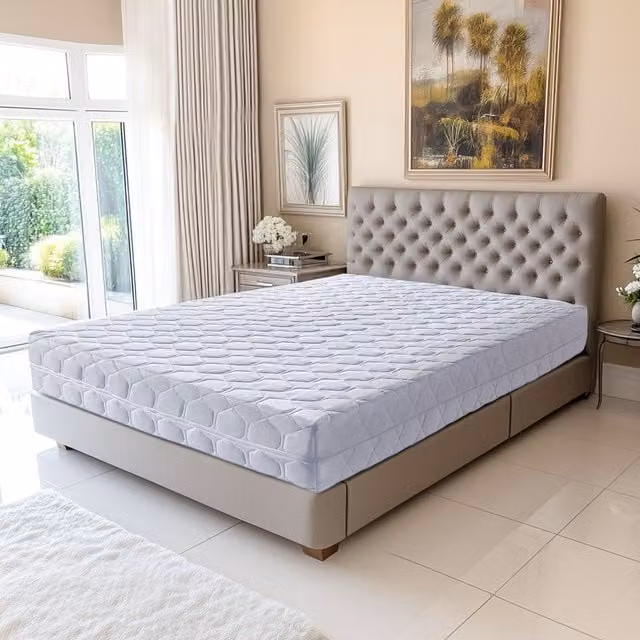 Colchón y Protector Nuits d'Or Muy Firme con Relleno de Látex y 7 Zonas de Confort, Blanco, An/P: 180 x 200 cm, Al: 19 cm