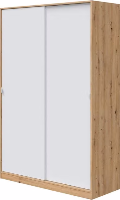 Armario de 2 puertas correderas FORES con efecto madera y blanco An/P/Al: 120 x 50 x 200 cm