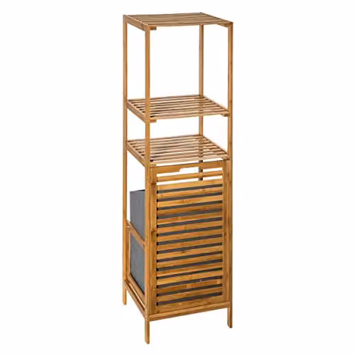 Estante para la ropa y 2 cajas de bambú 5 Five en color beige y marrón