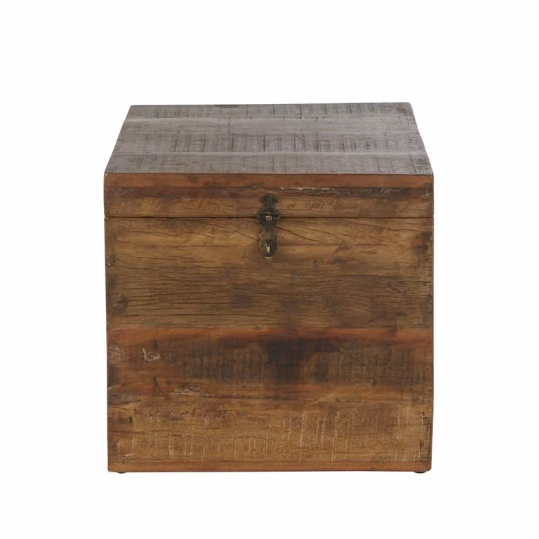 Mesa de centro Tronco de Maisons du Monde en madera de mango y acero color marrón