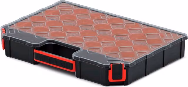 Organizador de herramientas multifuncional Kistenberg Tager transparente con compartimentos An/P/Al: 39 x 57,7 x 6 cm