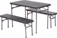 Mesa de camping plegable Coleman Pack-Away para 4 adultos en color negro y gris