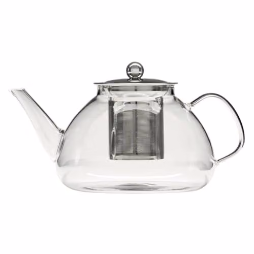 Tetera de vidrio transparente con infusor y acero inoxidable de 1,3 l Secret de Gourmet