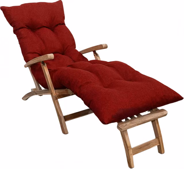 Cojín rectangular para tumbona Bananair rojo de poliéster, An/P/Al: 185 x 60 x 15 cm