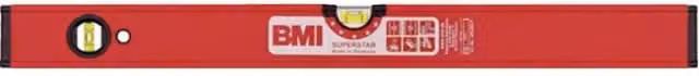 Nivel de burbuja BMI Superstar de aluminio color rojo de 100 cm con precisión de ± 0,5 mm/m