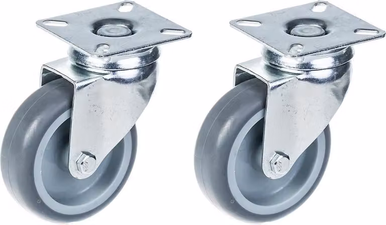 Juego de 2 ruedas giratorias Zhongshan Longway de 75 mm con neumático de goma gris y capacidad de 120 kg