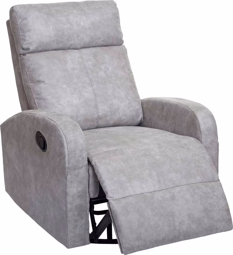 Sillón de televisión Mendler HWC-A54 Premium giratorio con función de balanceo y reposabrazos, tapizado en tela color gris