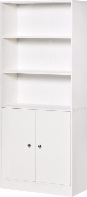Estantería librería HOMCOM blanca con estantes ajustables para salón o estudio An/P/Al: 70 x 29,5 x 167 cm