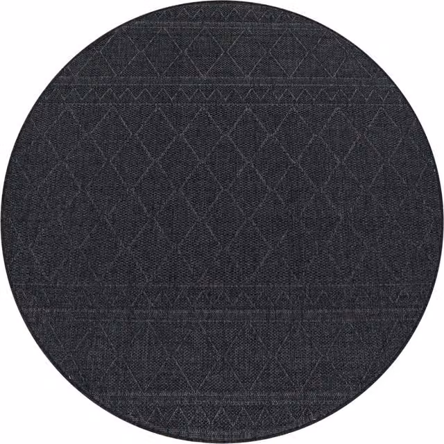 Alfombra redonda Verona para interior y exterior en color gris, Diámetro: 120 cm
