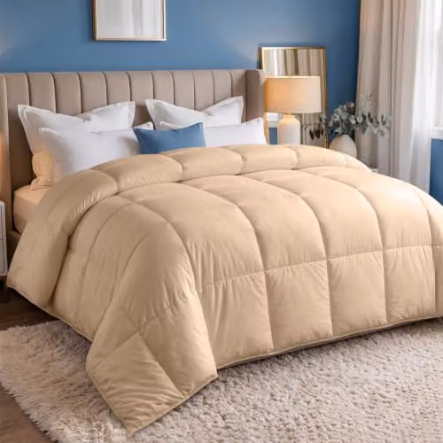 Edredón ligero de microfibra Utopia Bedding para una persona, color beige, An/P: 135 x 200 cm