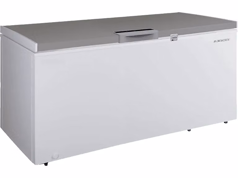 Congelador horizontal Jocel JCH485 de 485L en color blanco y acero inoxidable, Altura: 85,1 cm