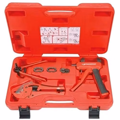 Prensa axial Rothenberger Rogliss 20 en color rojo y plata