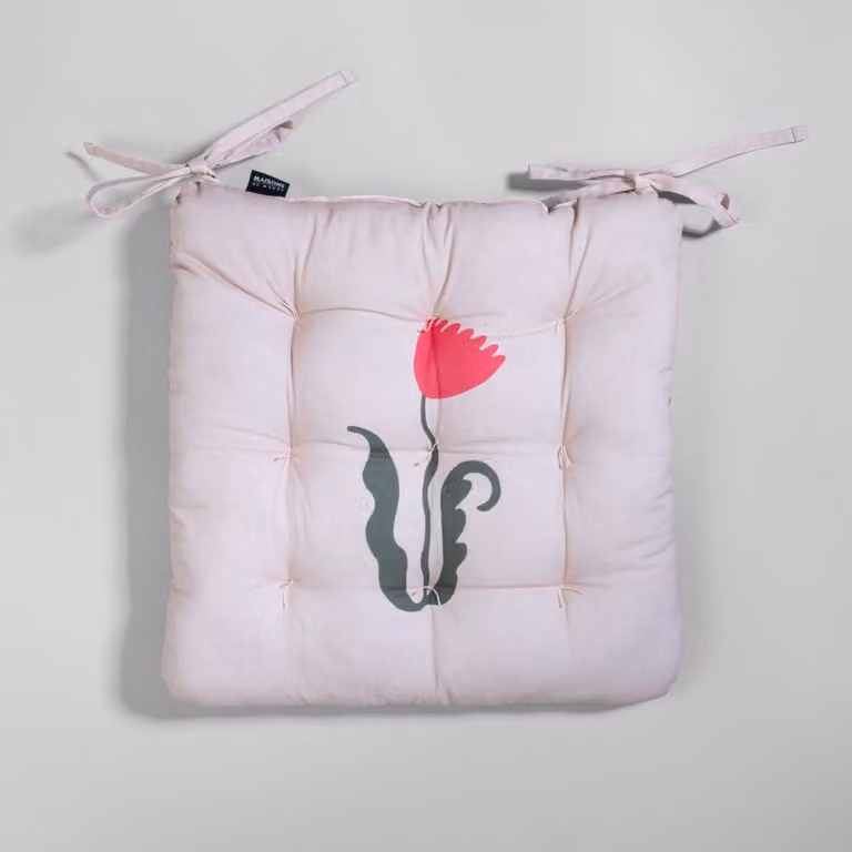 Set de 2 cojines cuadrados de algodón orgánico reciclado Maison du Monde en verde y rosa con funda lavable y reversible
