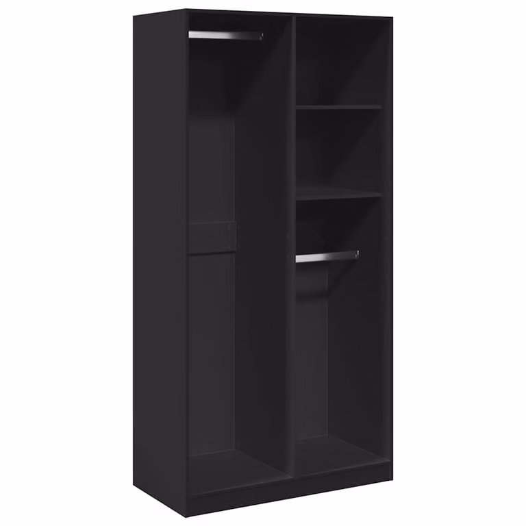Armario de madera vidaXL negro con estantes y barra para colgar An/P/Al: 100 x 50 x 200 cm