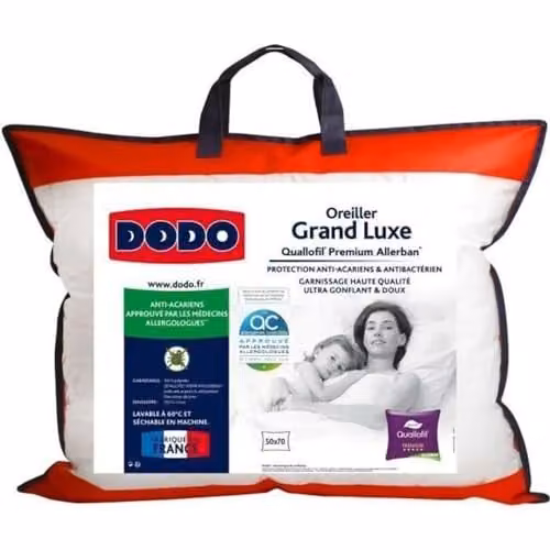 Almohada de lujo Dodo Quallofil Allerban blanca An/P: 50 x 70 cm