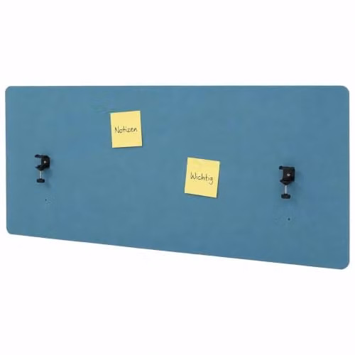 Mampara acústica de mesa Mendler HWC-G75 en color turquesa, An/Al: 60 x 140 cm