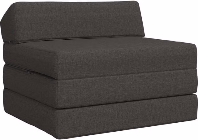 Sofá cama plegable vidaXL de tela gris con espuma, An/P/Al: 200 x 70 x 10 cm