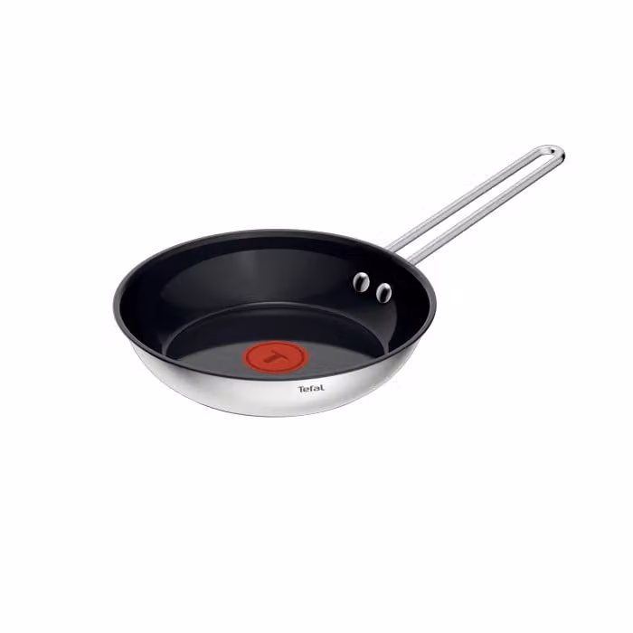 Sartén Tefal Nordica de acero inoxidable con revestimiento cerámico antiadherente, color plata, 20 cm