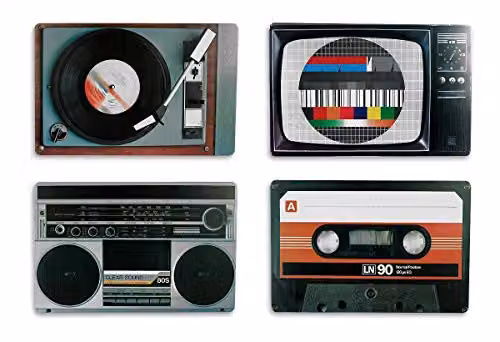 Pack de 4 manteles individuales Out of the Blue con diseño retro multicolor de polipropileno, An/P: 44 x 29 cm