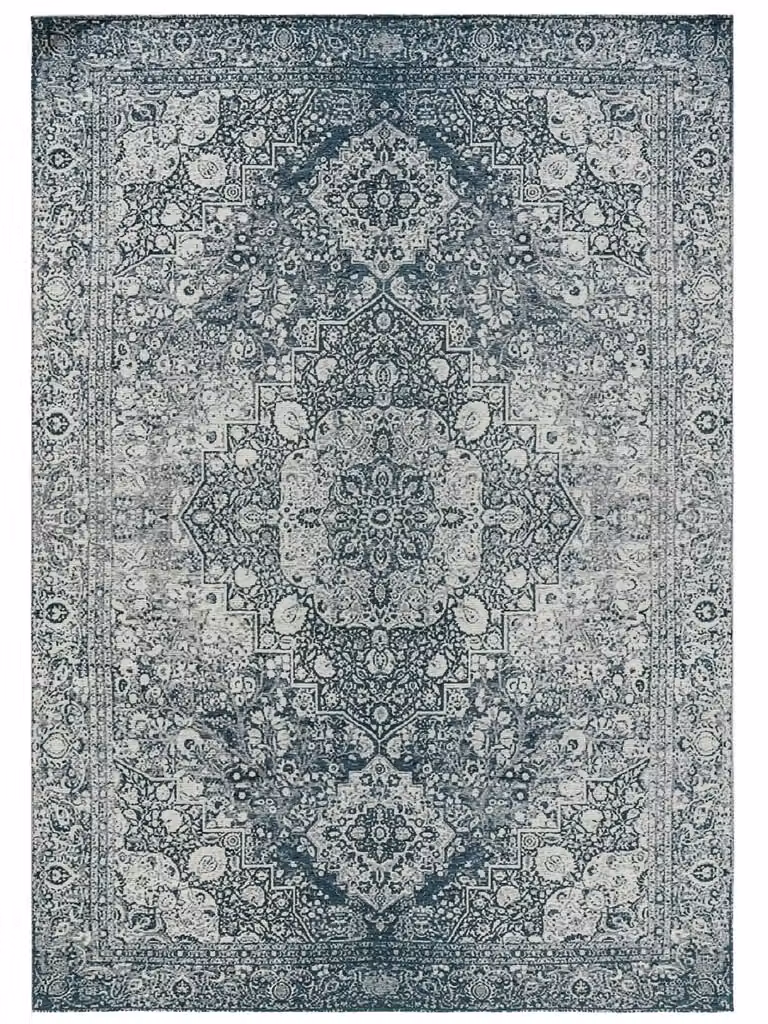 Alfombra de tejido plano Benuta con diseño patchwork en color azul, An/P: 200 x 285 cm
