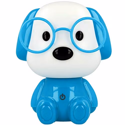 Lámpara LED Westcott Lightbuddies para niños, luz nocturna regulable con carga USB, azul y blanco