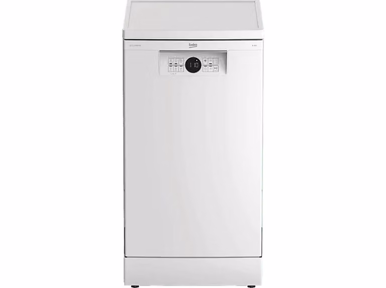 Lavavajillas Beko BDFS26020WQ de 10 servicios, 6 programas, tecnología AquaIntense y Motor ProSmart, Blanco, Ancho: 45 cm