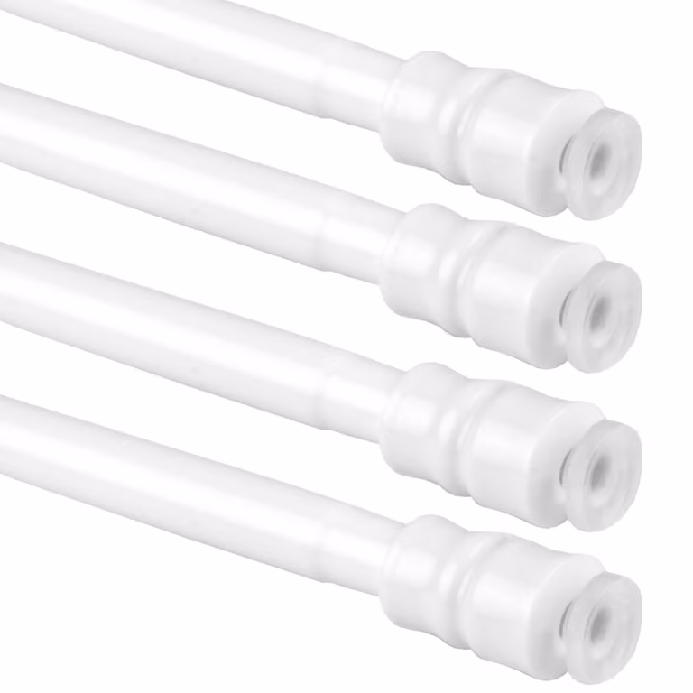 Pack de 4 varillas de sujeción Bestlivings con sistema de tornillo, extensible de 25 a 40 cm, diámetro: 10 mm, color blanco